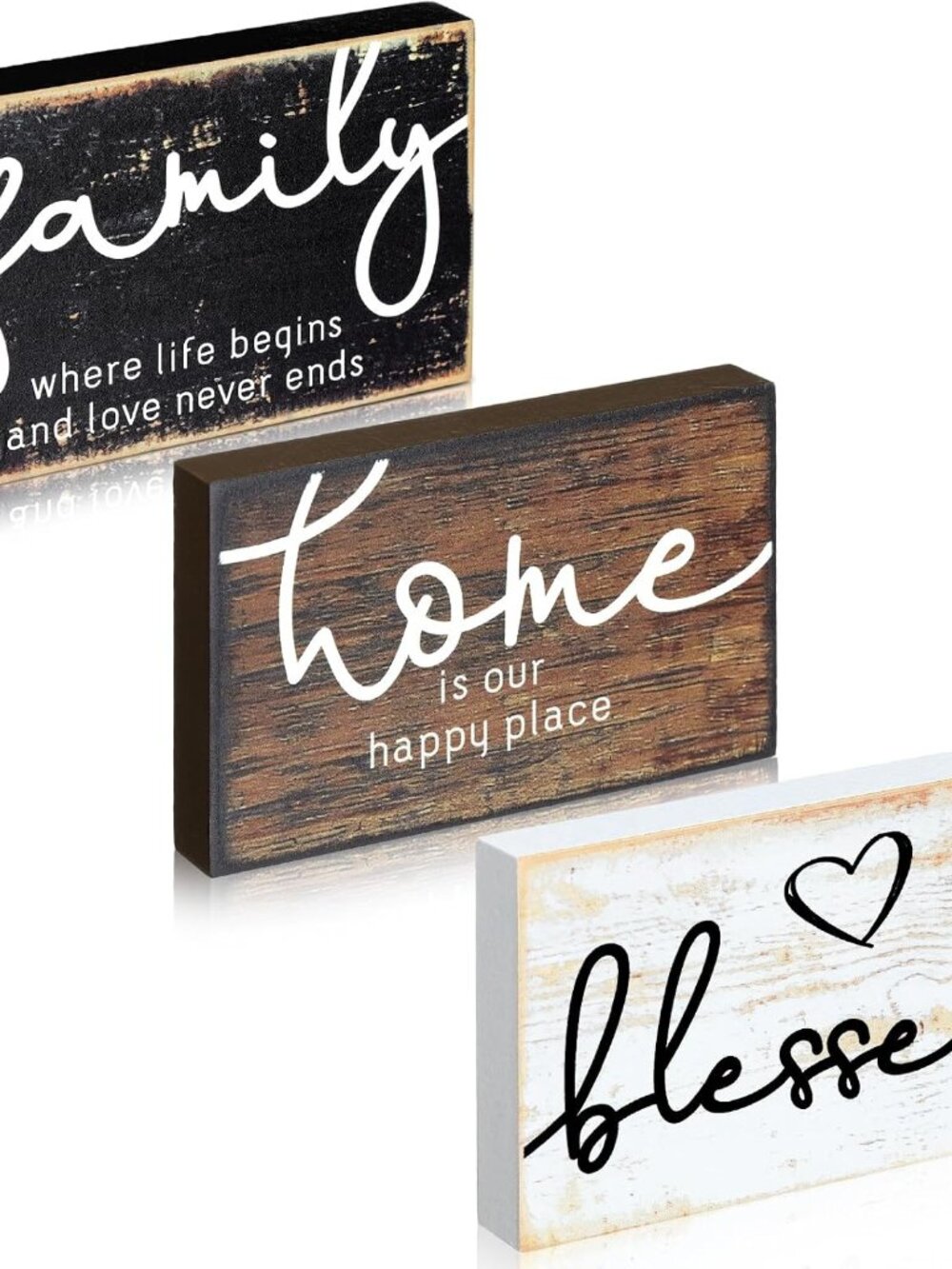 Mini Wooden Sign Farmhouse Shelf,Rustic Color,4.25 x 2.76 x 0.59 in